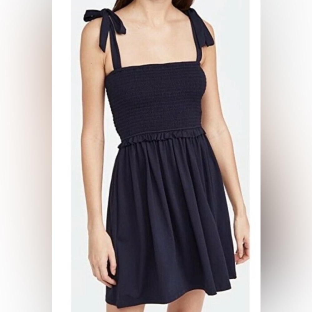 Susana Monaco Smocked Bodice Mini Dress in Midnight NWOT